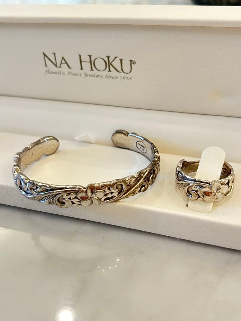 NA HOKU スターリングシルバー バングル・リングセット