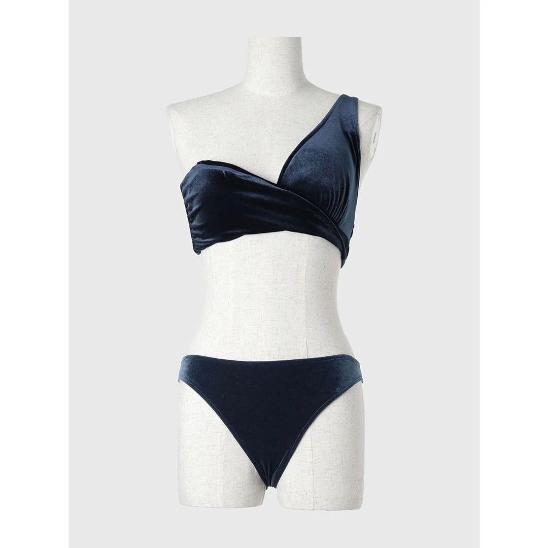 anuans アニュアンス / ワンショルダーセパレートスイムウェア ネイビーM