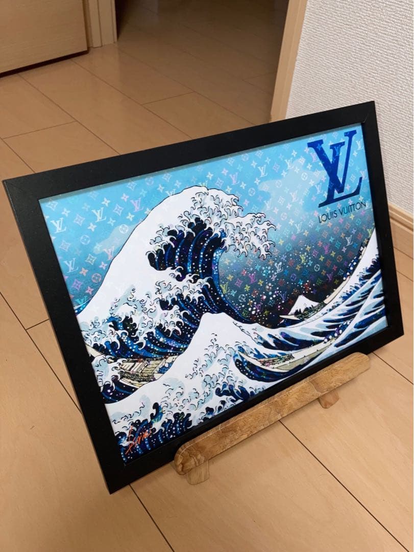 LOUIS VUITTON type☆A1額装済アートポスター#221葛飾北斎