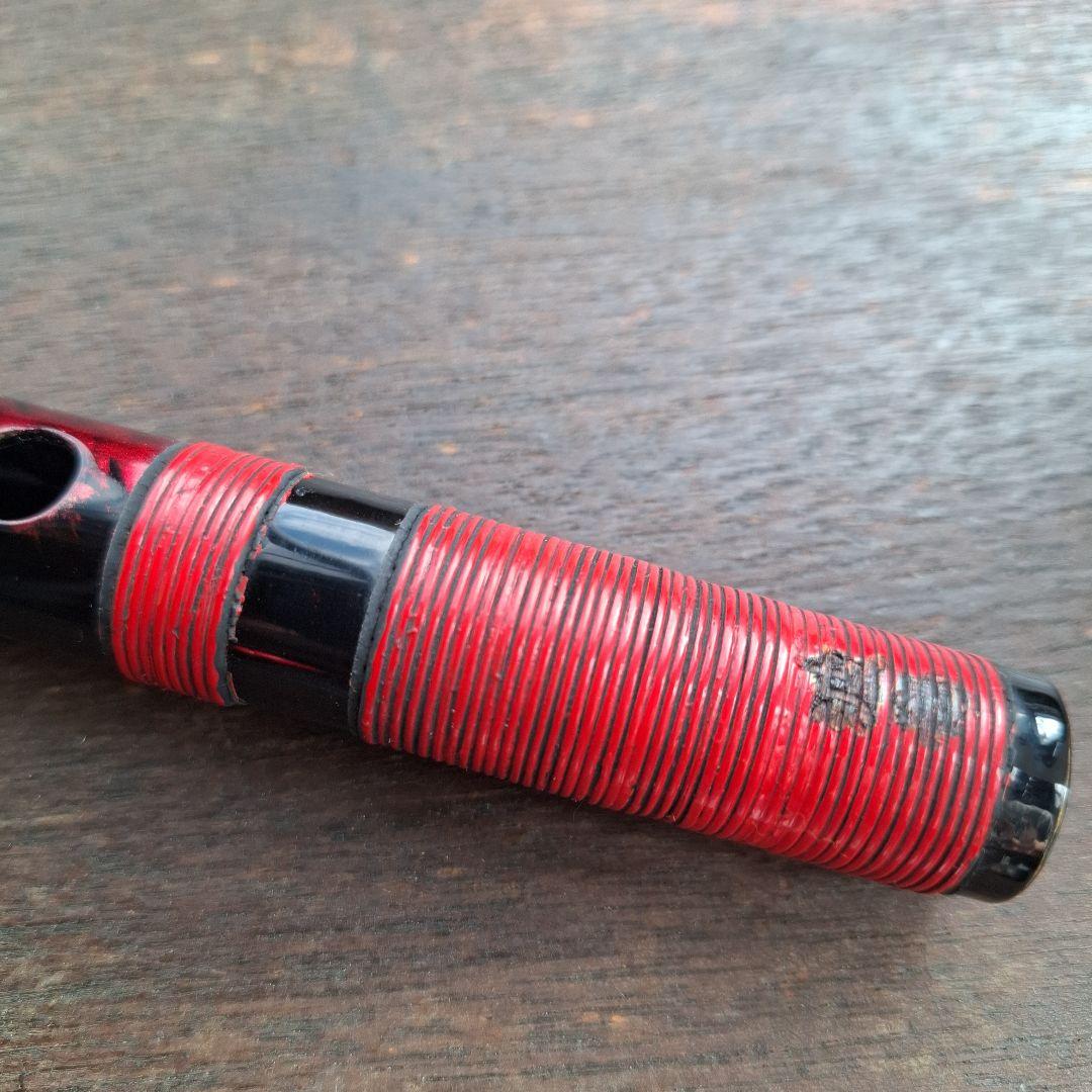 篠笛　古典調　7穴　五本調子　天地藤巻き　超鐵仕様　黒地／赤①