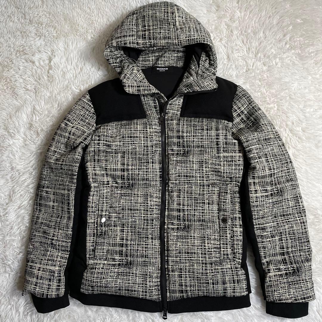 ウノピゥウノウグァーレトレ ダウンジャケット ツイード 袖リブ