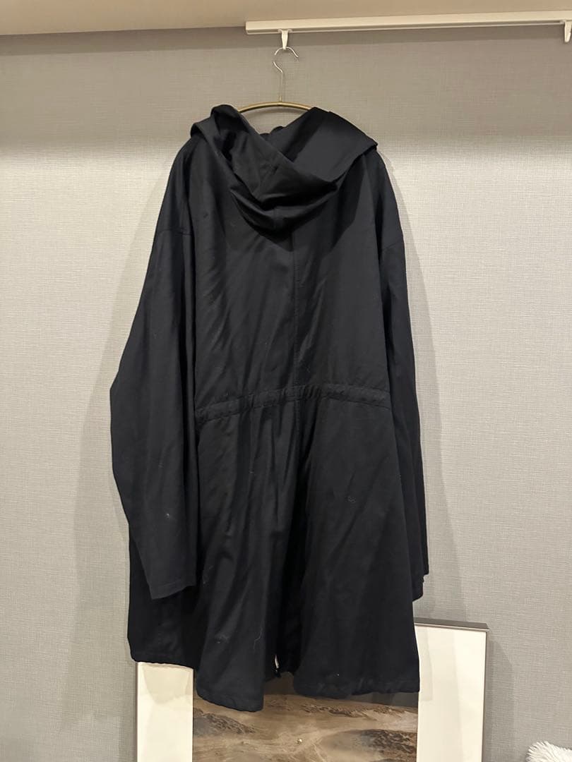 アンドゥムルメステール　オーバーサイズ フード付き モッズコート 黒