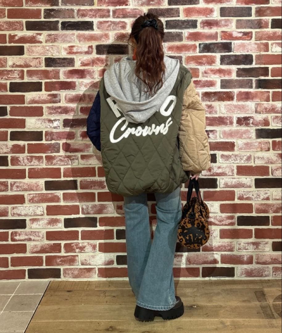 ロデオクラウンズ GYDAキルティングフードブルゾン アウター 大きいサイズ原宿