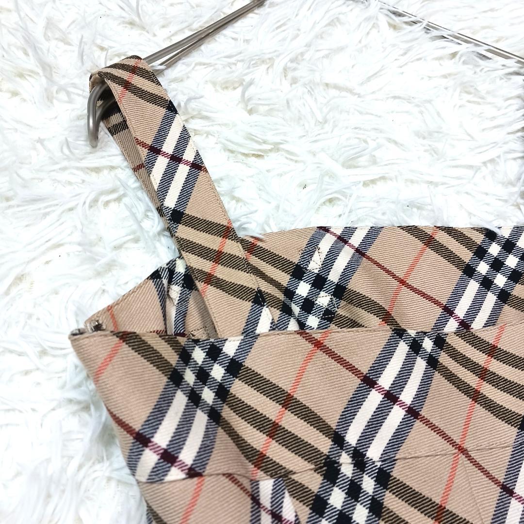 お洒落✨　バーバリーブルーレーベル　ミニワンピース　プリーツ　チェック　本革　M