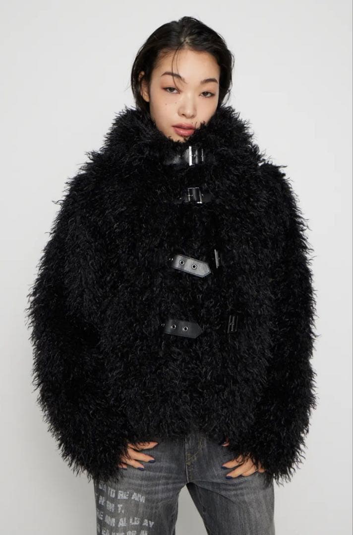 [Liii] LONG FAUX FUR BELTED ジャケット