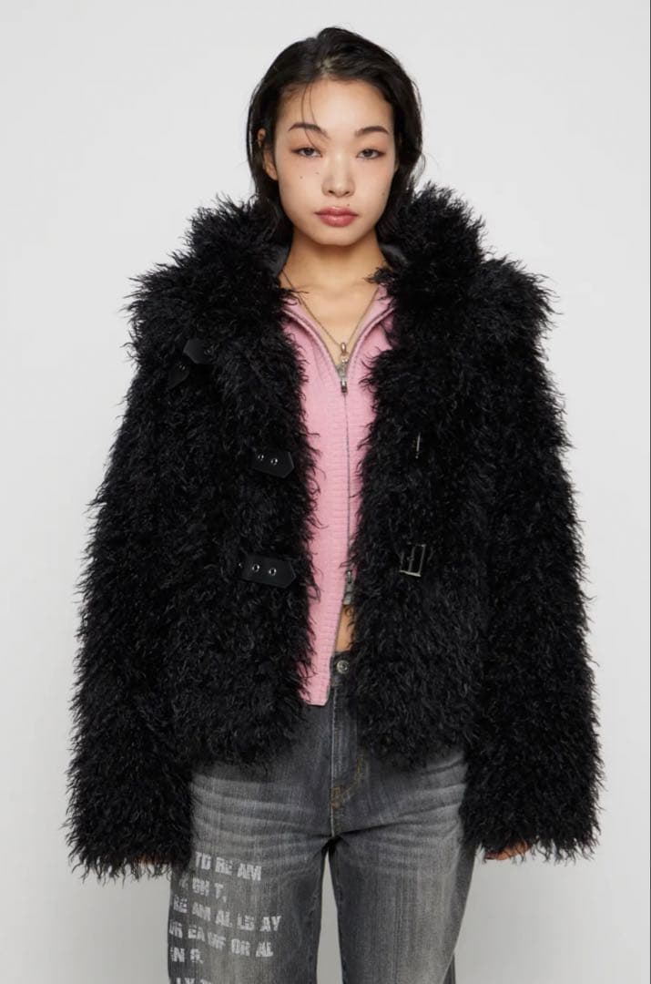 [Liii] LONG FAUX FUR BELTED ジャケット