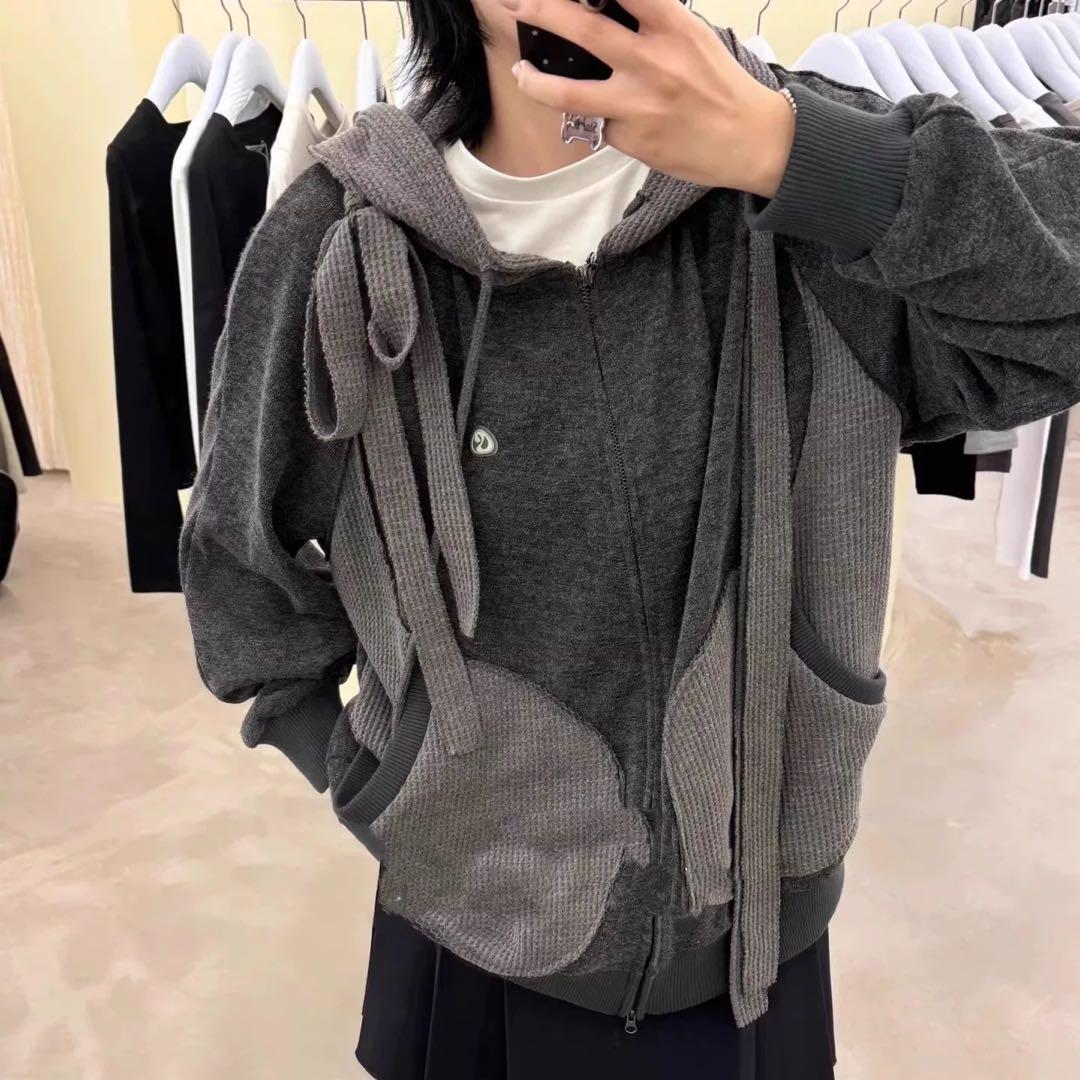 【新品未使用】COYSEIO フードパーカー ダークグレー チャコール　/f5