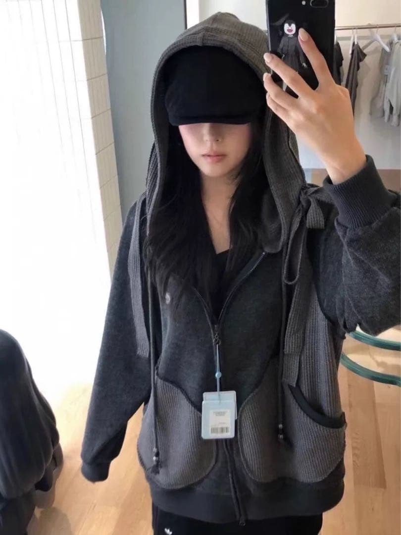 【新品未使用】COYSEIO フードパーカー ダークグレー チャコール　/f5