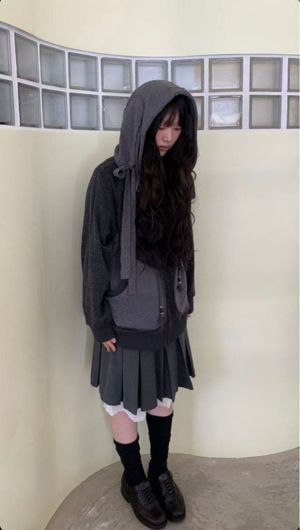 【新品未使用】COYSEIO フードパーカー ダークグレー チャコール　/f5