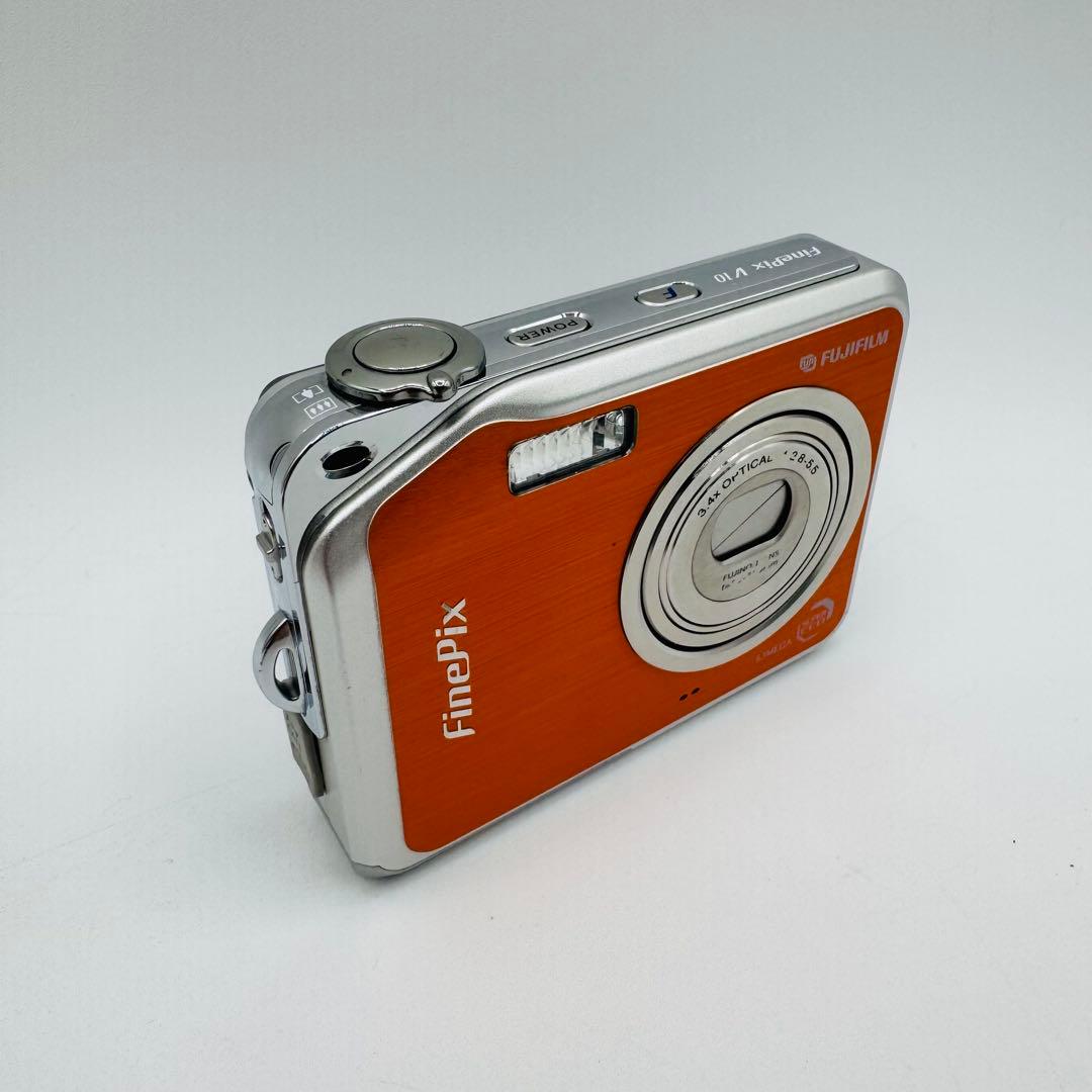【希少】デジカメFUJIFILM FinePix V10 オレンジ 付属品完備★
