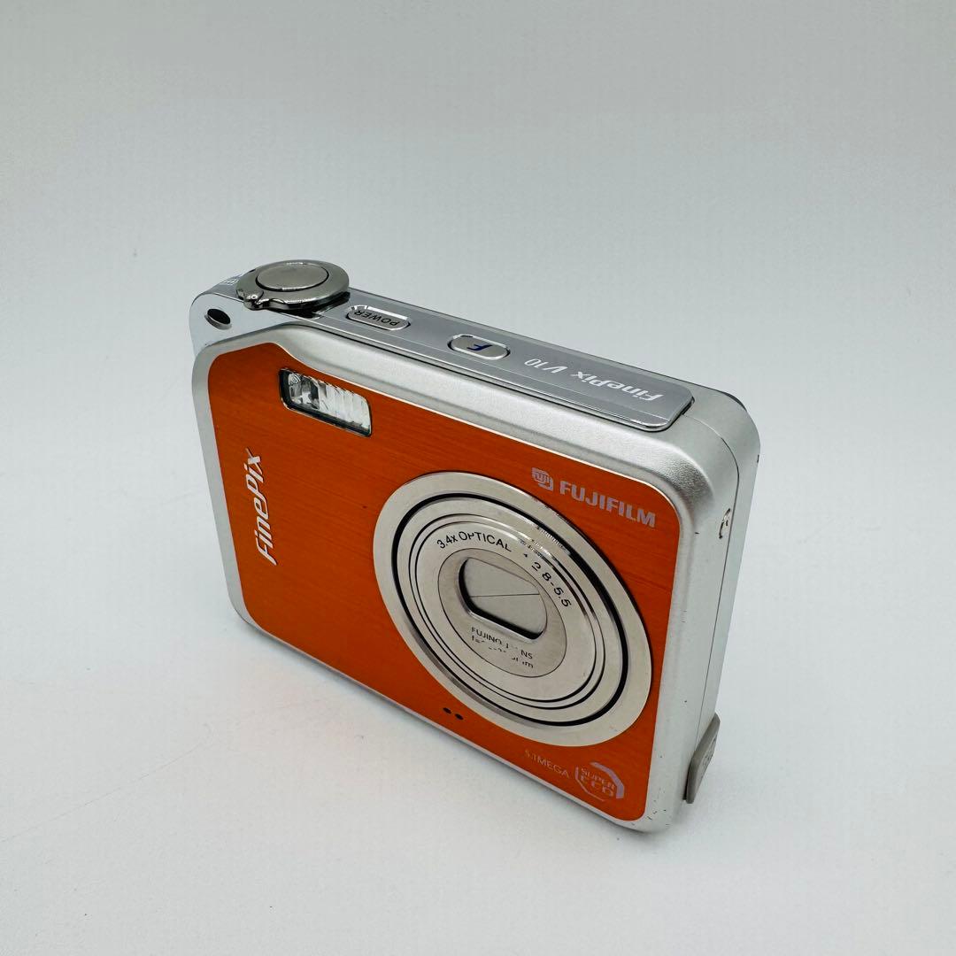 【希少】デジカメFUJIFILM FinePix V10 オレンジ 付属品完備★