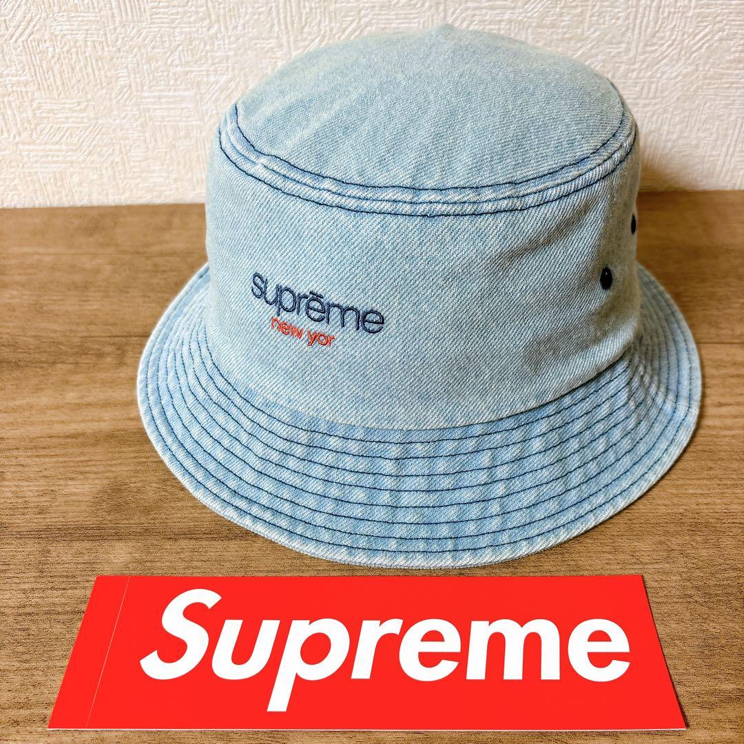 正規品　Supreme バケットハット　帽子　ハット　デニム　水色　エラー品