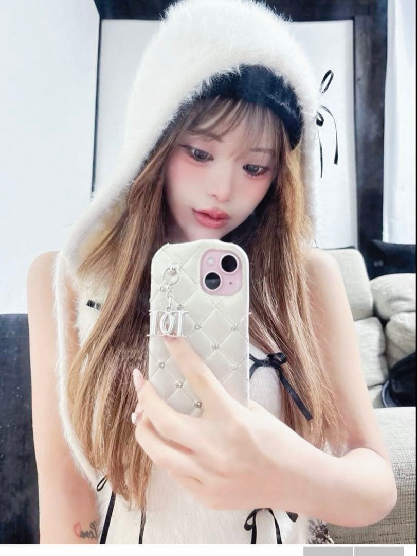 Darich♡キルティングビジューDDチャームiPhoneケース　14Pro