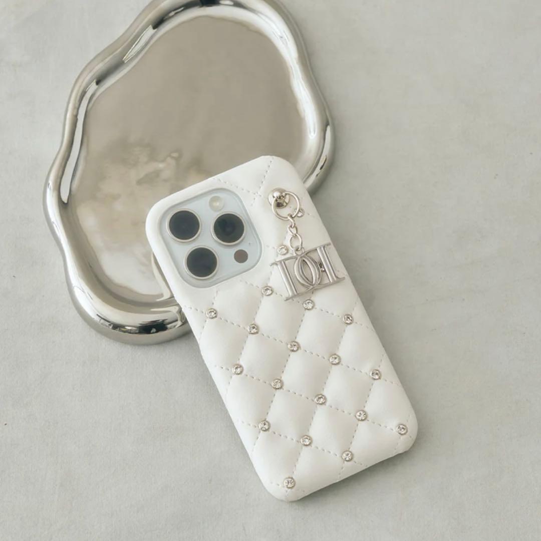 Darich♡キルティングビジューDDチャームiPhoneケース　14Pro