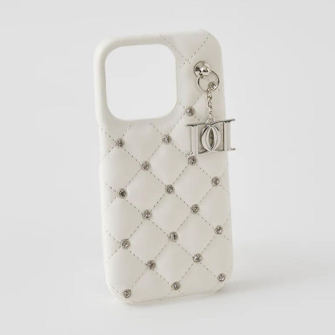 Darich♡キルティングビジューDDチャームiPhoneケース　14Pro