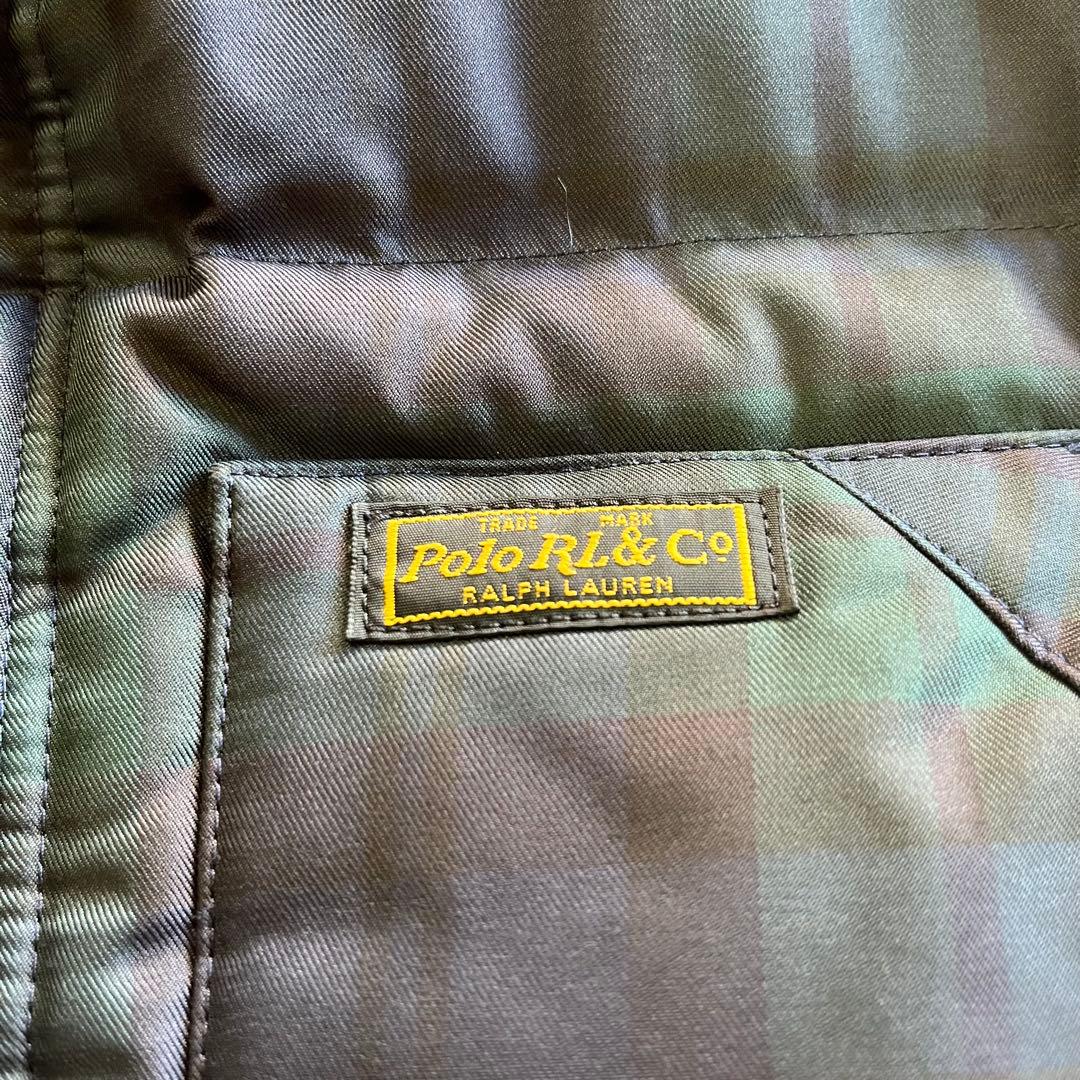 美品　ポロラルフローレン　ダウンベスト　チェック柄　フード付き　L