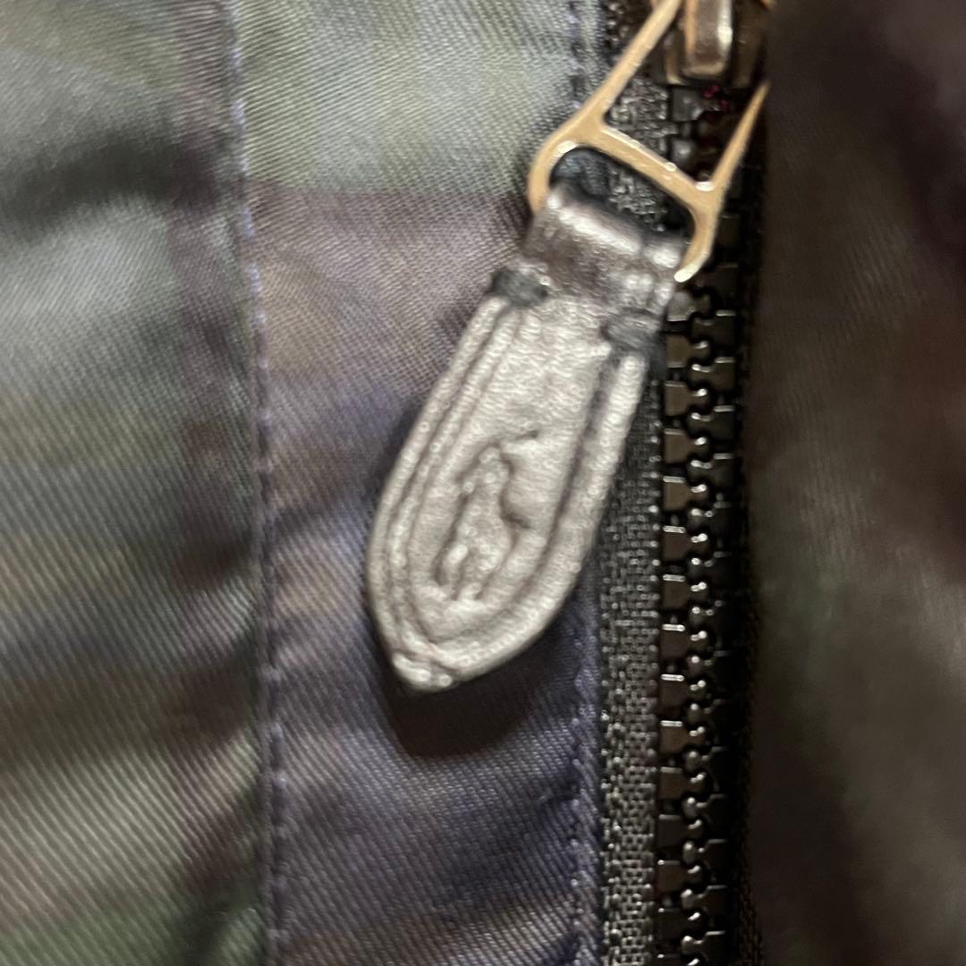 美品　ポロラルフローレン　ダウンベスト　チェック柄　フード付き　L