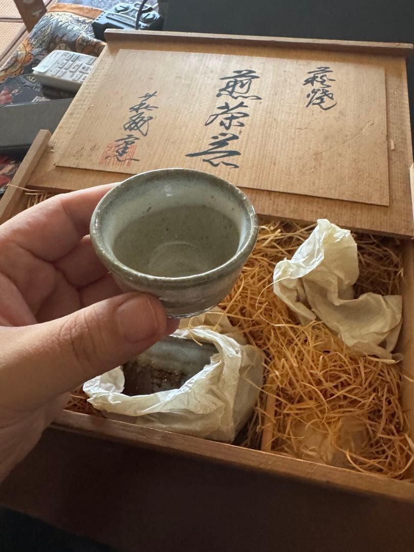 【未使用・説明書付き】萩焼 酒盃等5客セット萩陶苑作品・希少品・コレクター向け