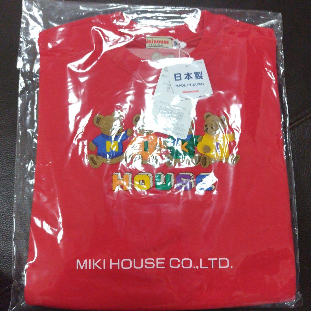 ミキハウス 赤いトレーナー クマ刺繍　100