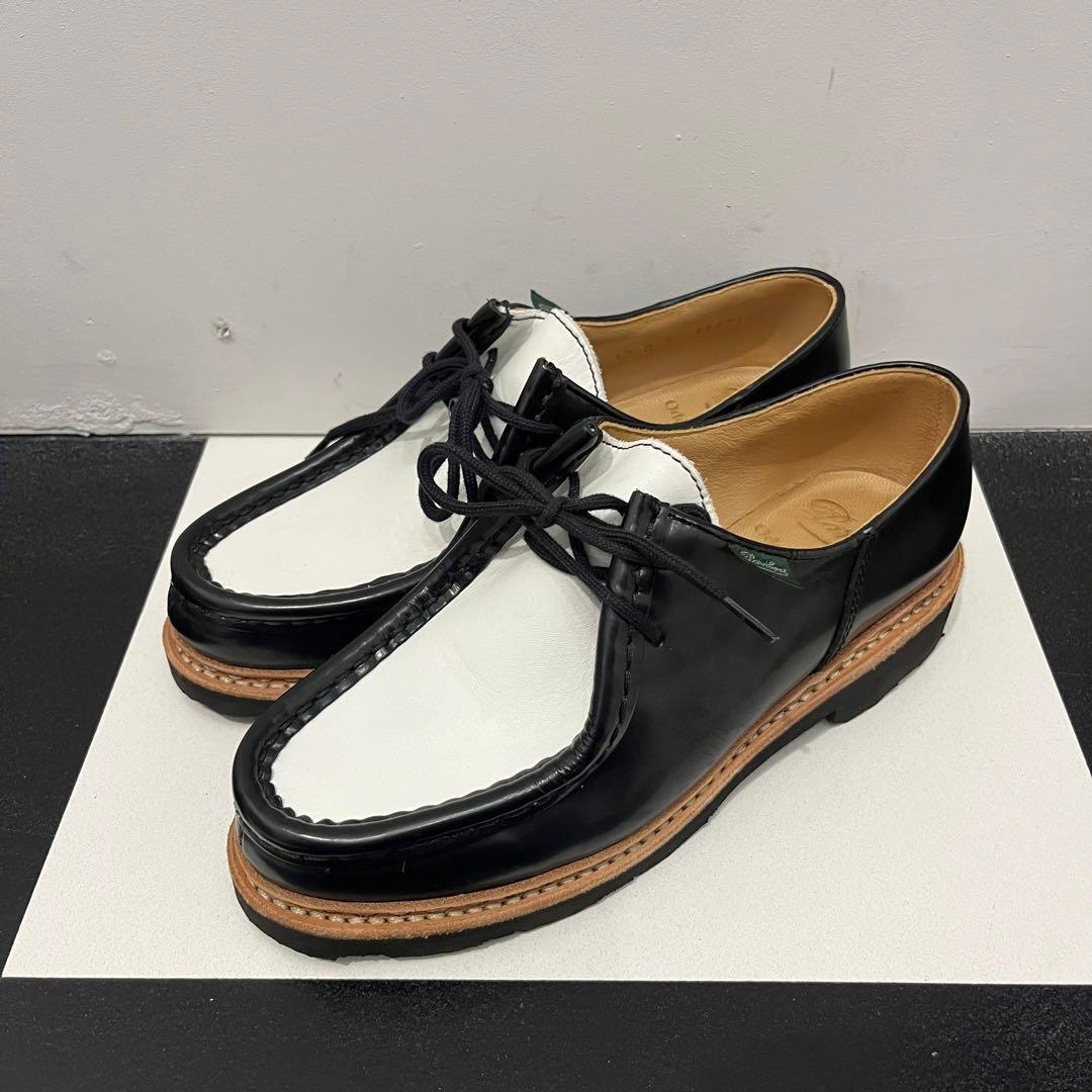 美品　Paraboot michael 別注　パラブーツ ミカエル　黒白　レザー