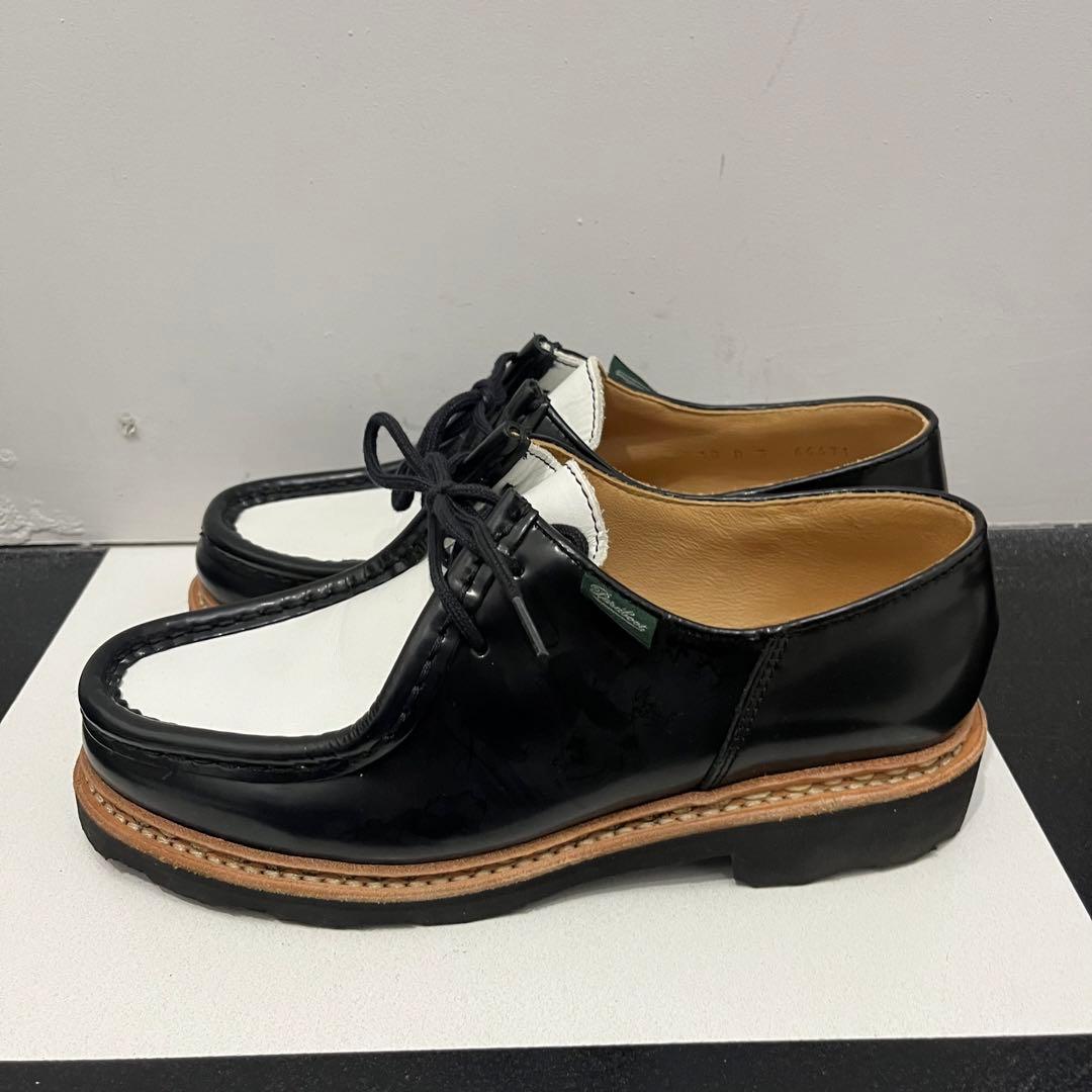 美品　Paraboot michael 別注　パラブーツ ミカエル　黒白　レザー