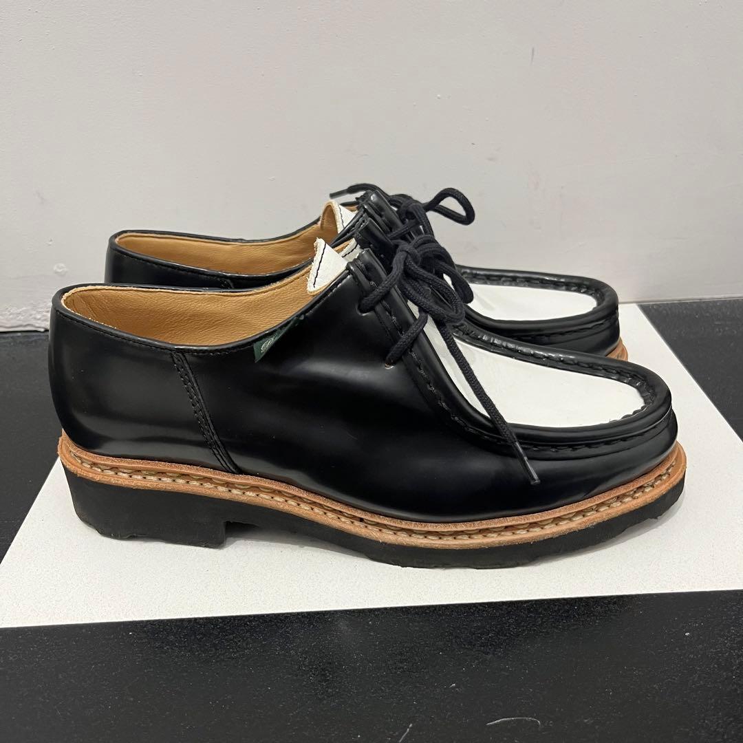 美品　Paraboot michael 別注　パラブーツ ミカエル　黒白　レザー