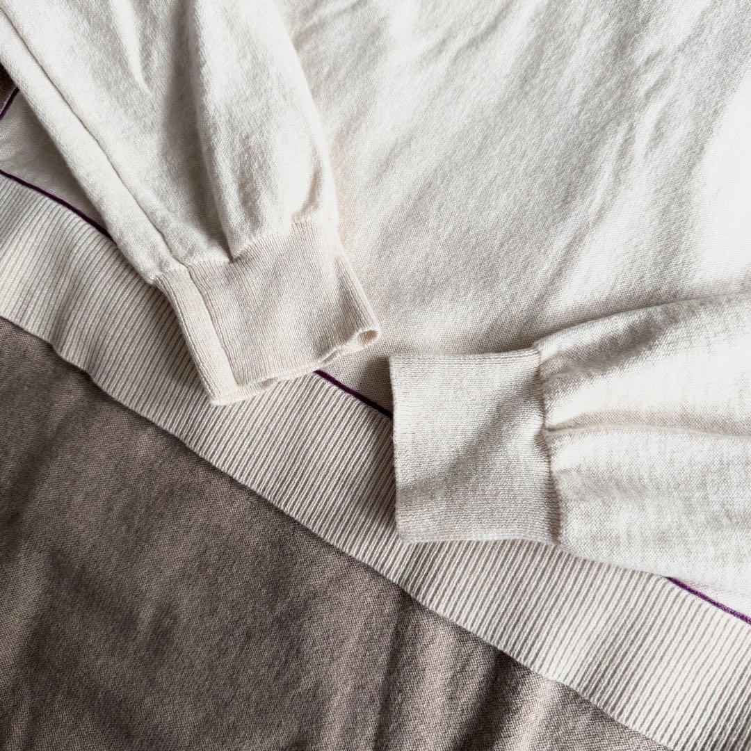 PS ポールスミス　洗える　長袖ニットワンピース　コットンウール　ドッキング