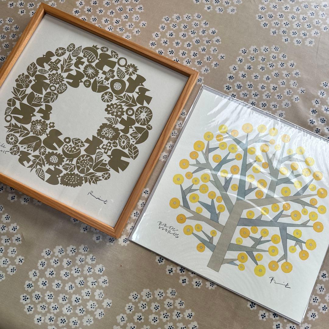 バーズワース /シルクスクリーン額付30cm &アートポスター1枚