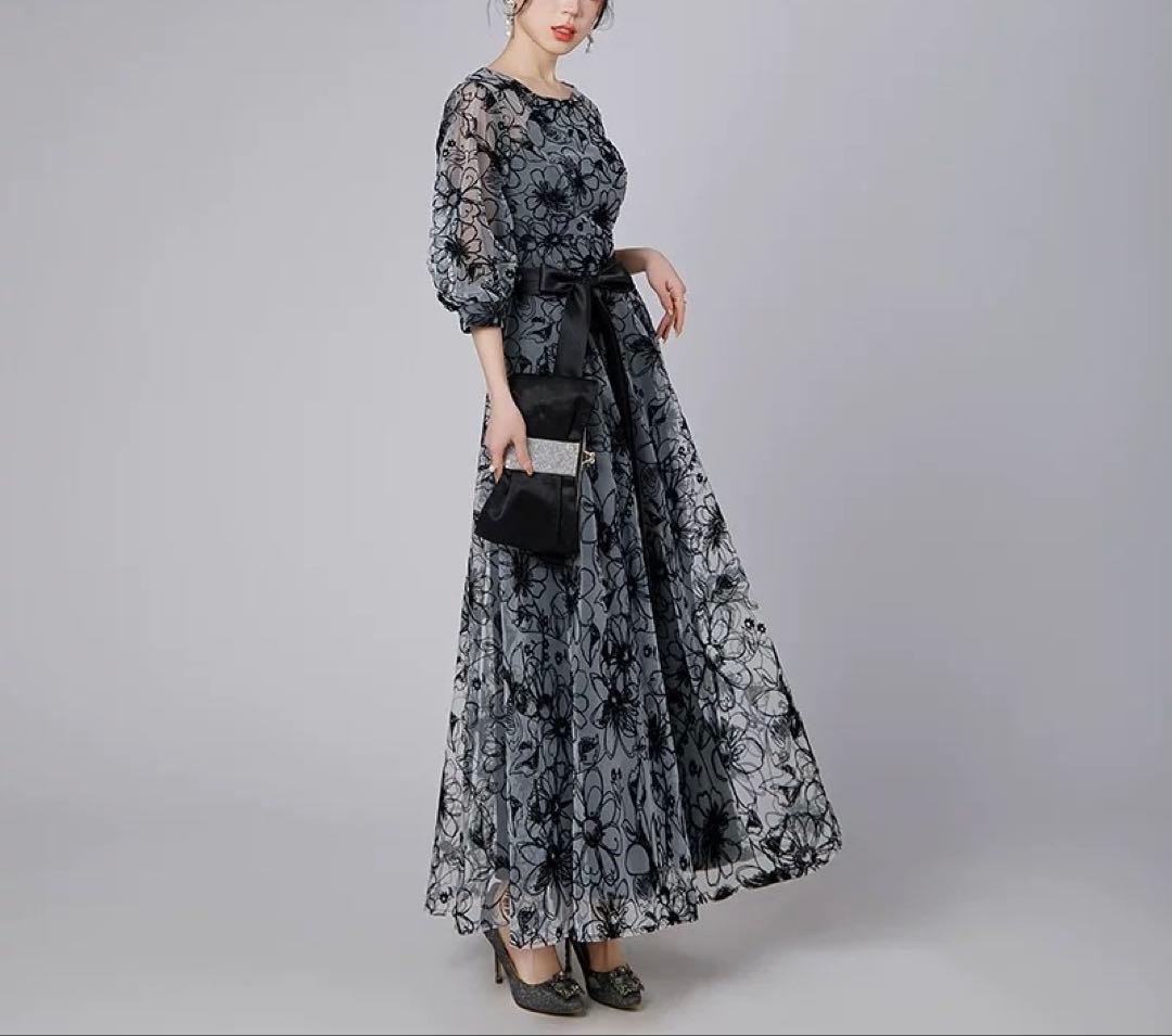 パーティードレス オケージョン ロング ワンピース 花柄 結婚式 お呼ばれ 3L