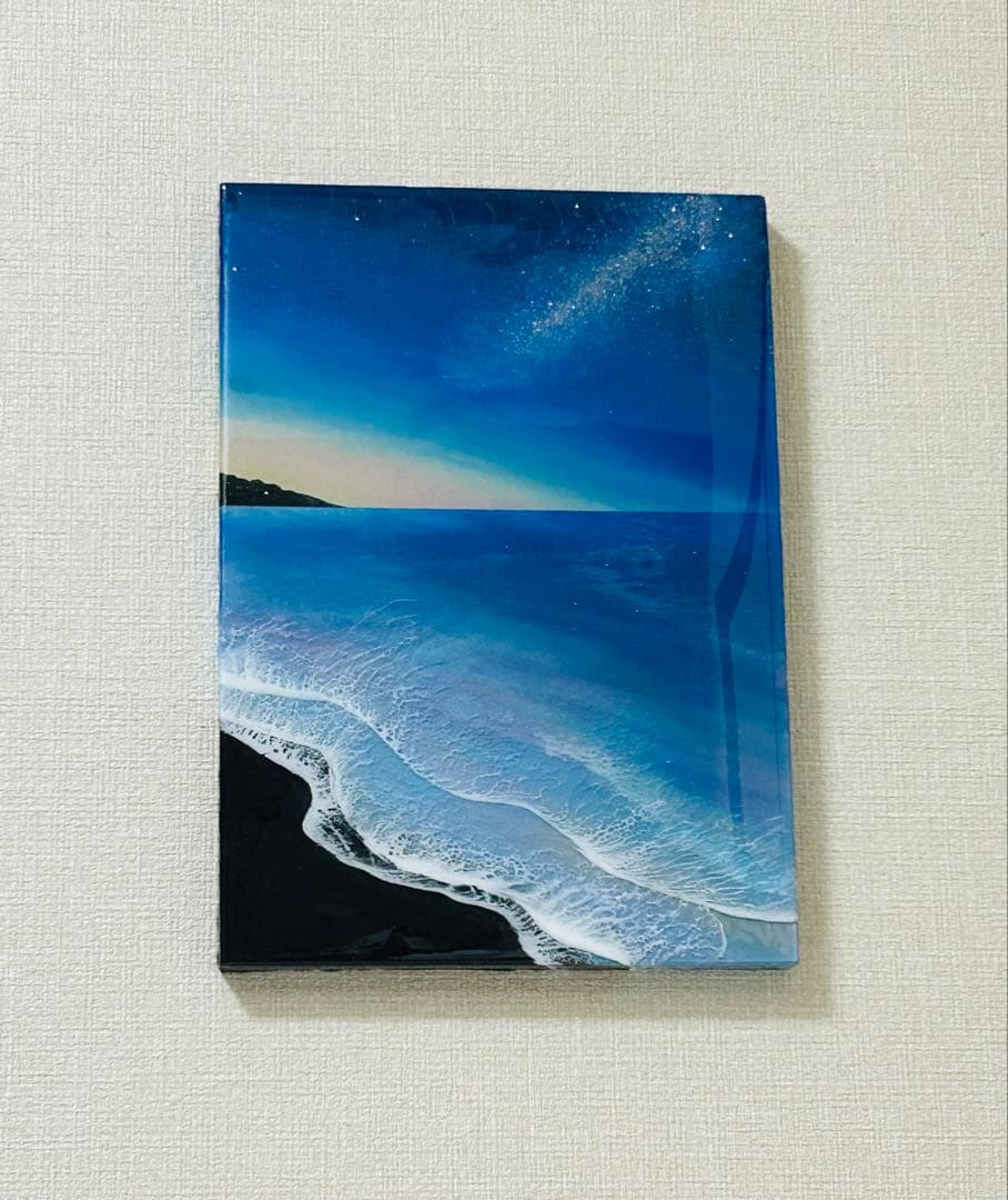 2025蓄光入りオーシャンレジンアート(A3パネル)No.11