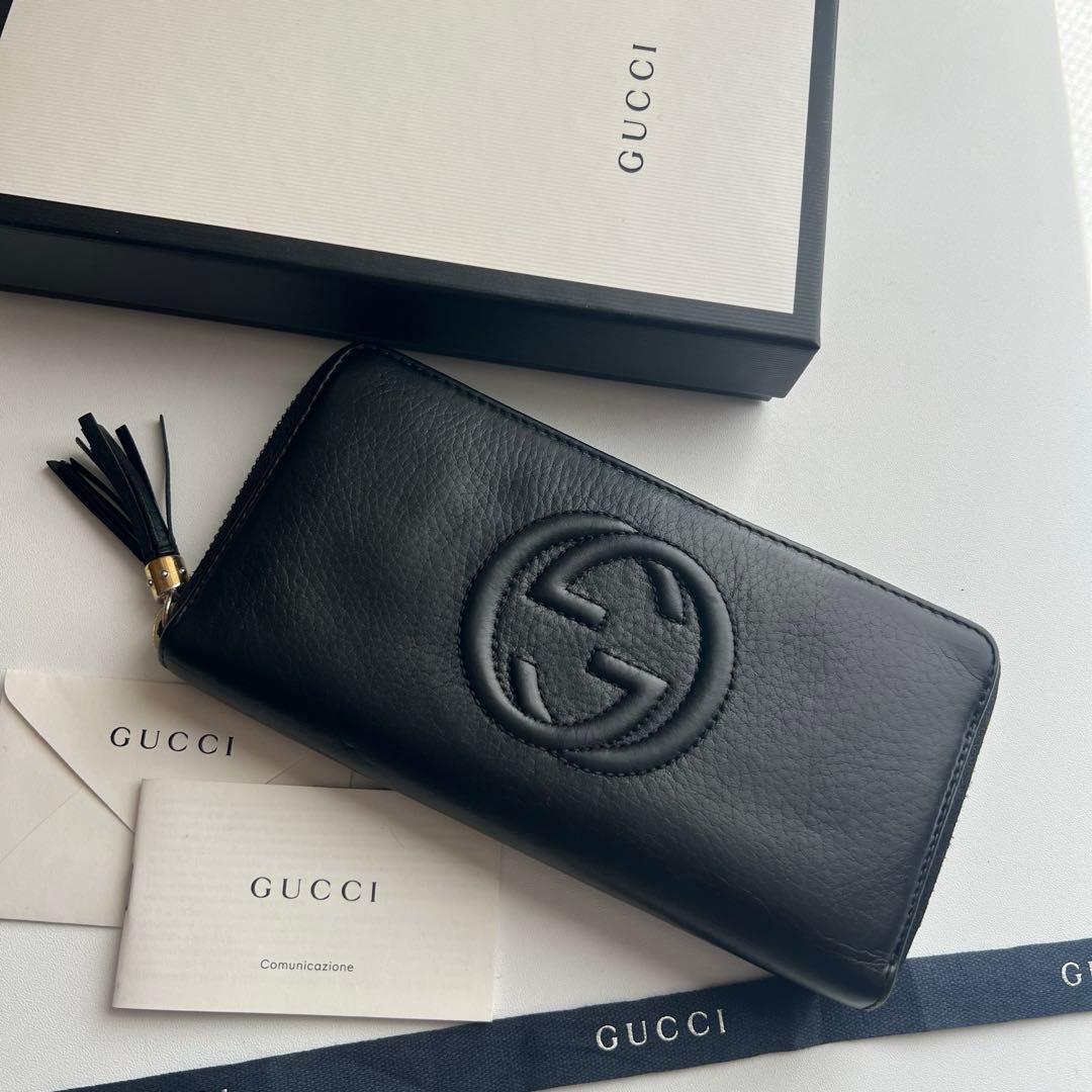 87 極上美品 GUCCI グッチ SOHO 長財布 ラウンドファスナー