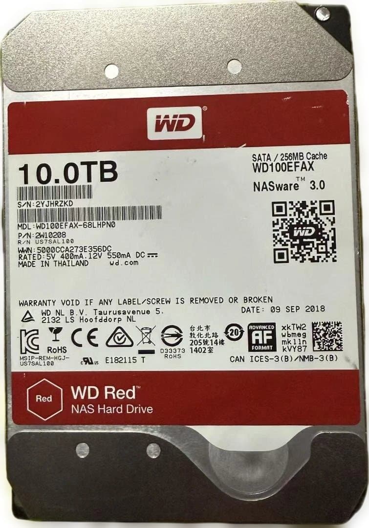 外付けハードディスク・ドライブ WD Red 10TB NAS Hard Drive 011505