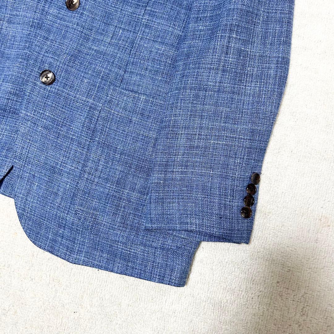 極美品　パパスプラス　エルメネジルドゼニア　テーラードジャケット　アンコン　青