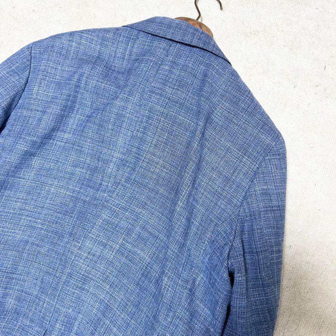 極美品　パパスプラス　エルメネジルドゼニア　テーラードジャケット　アンコン　青