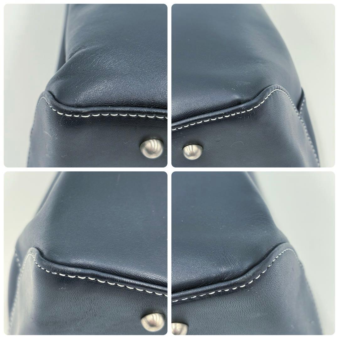 【美品】キタムラ ビジネスバッグ トートバッグ A4収納可 ネイビー 保存袋付