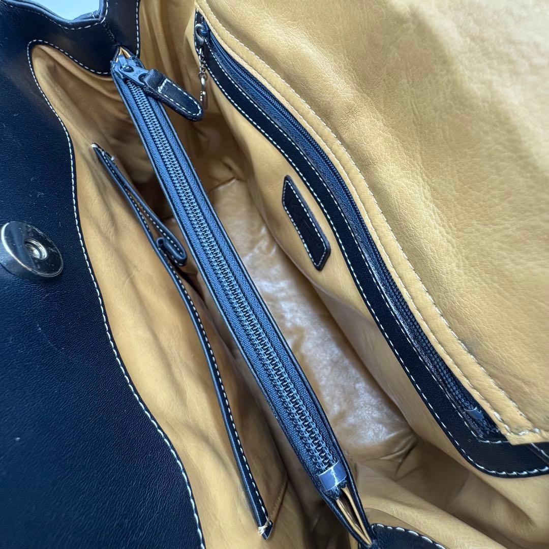 【美品】キタムラ ビジネスバッグ トートバッグ A4収納可 ネイビー 保存袋付