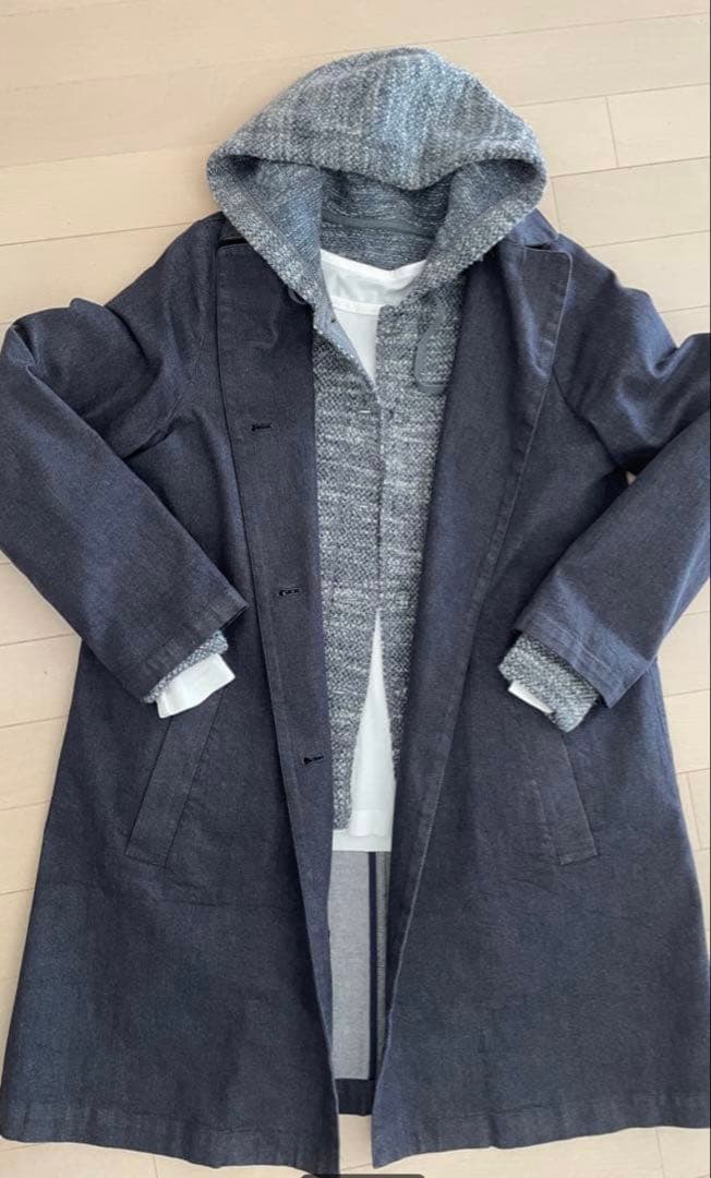 マドモアゼルノンノン　デニムフード付きコート