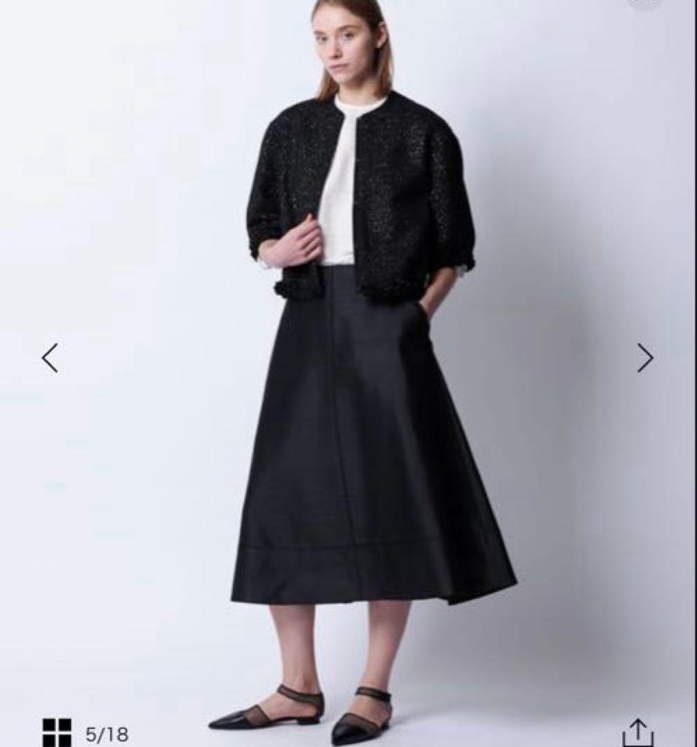 キキドゥロワー Drawer ラメツイード ノーカラージャケット 黒