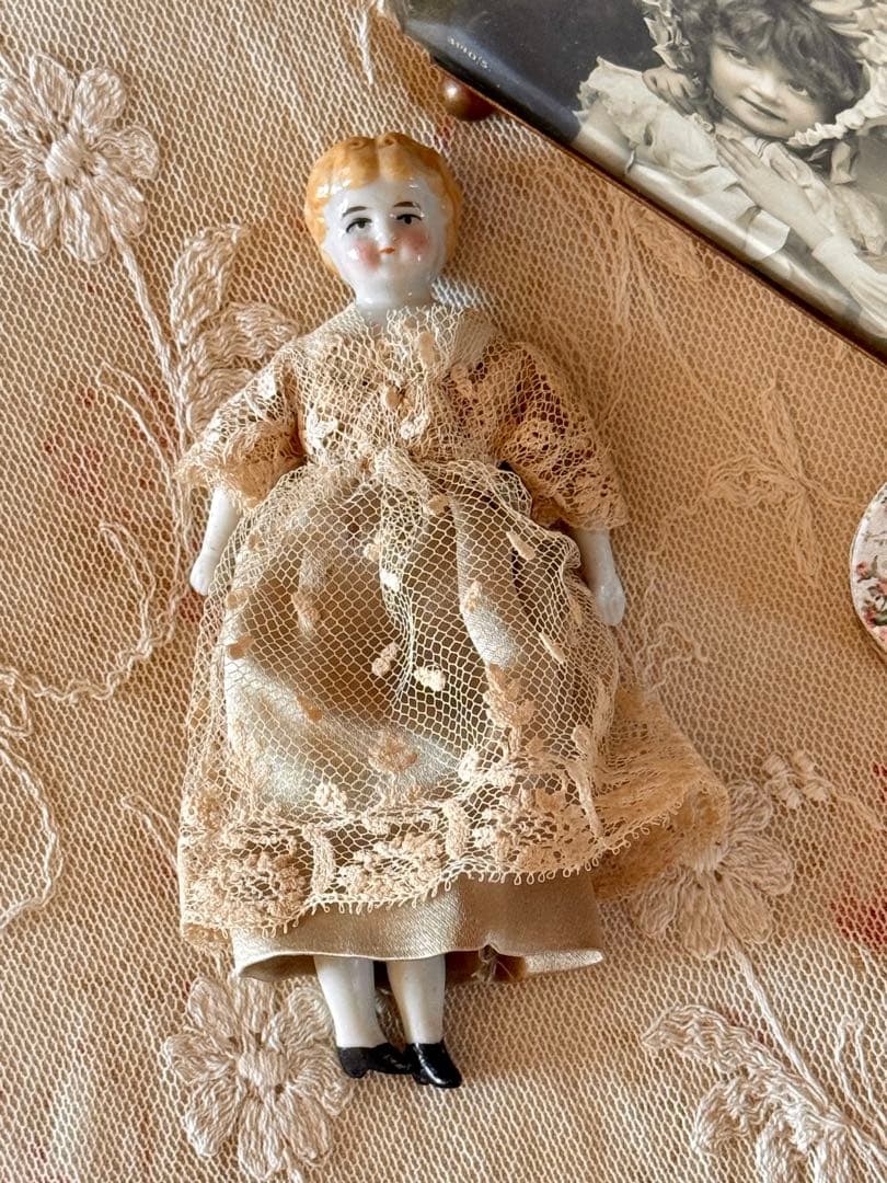 アンティーク　＊チャイナヘッドドール12cm ＊　ミニョネット