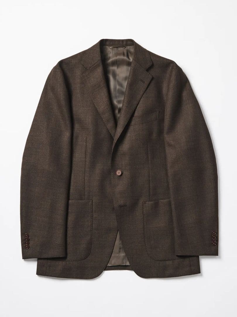 H*N様 ブラウン シングル ビジネス　ジャケットCANONICO／ウールメッシ