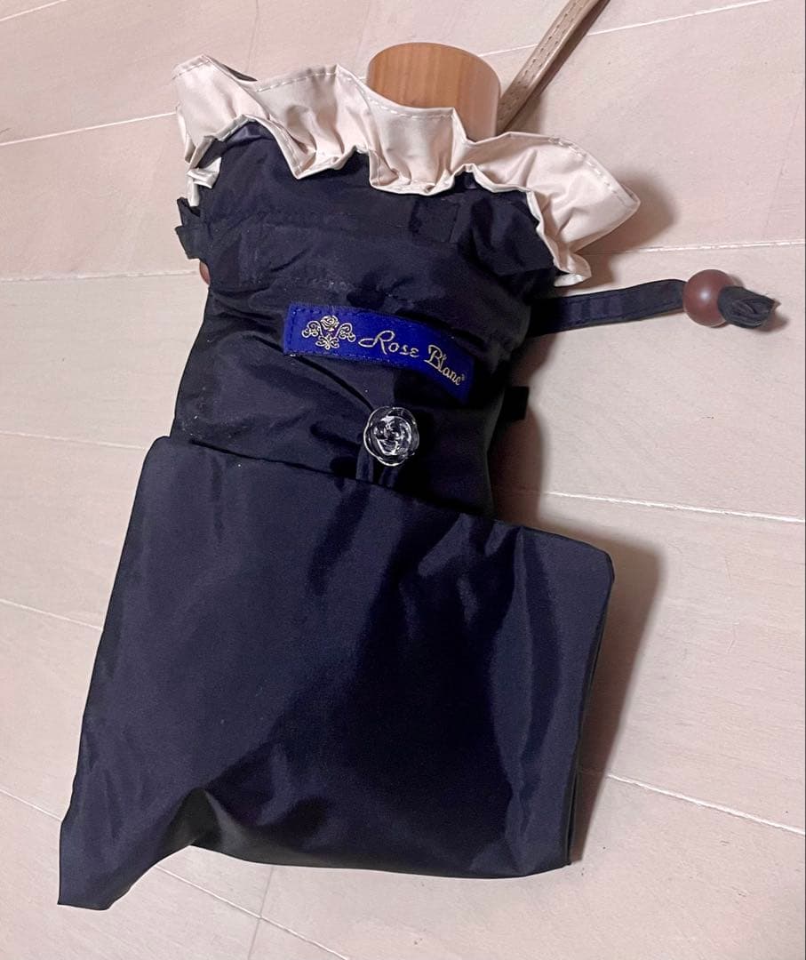 【新品未使用】芦屋ロサブラン シングルフリル 3段折りたたみ 晴雨兼用 50cm