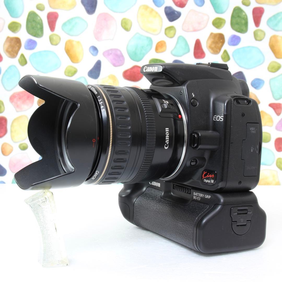 ♥︎◇Canon KISS N ◇レンズキット♪ ◇バッテリーグリップ付き♪