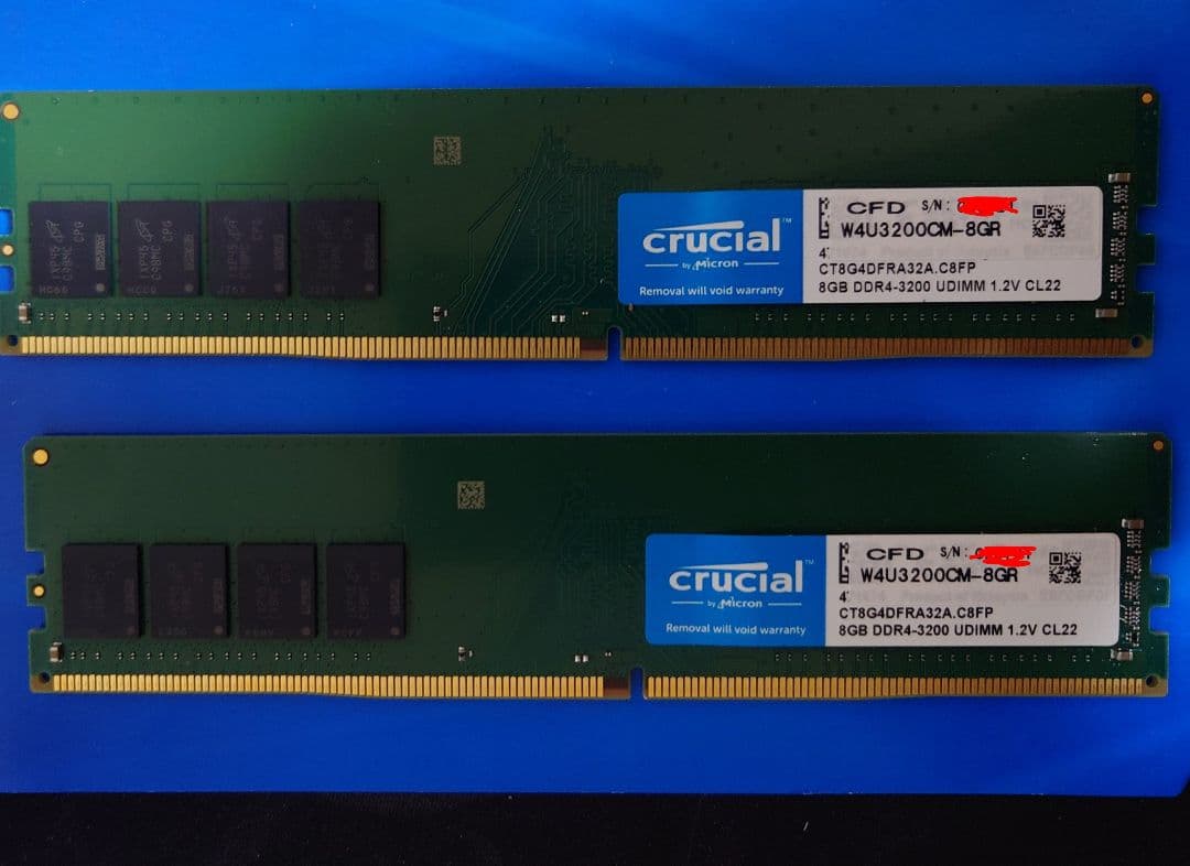 crucial DDR4 3200メモリ 8G×2