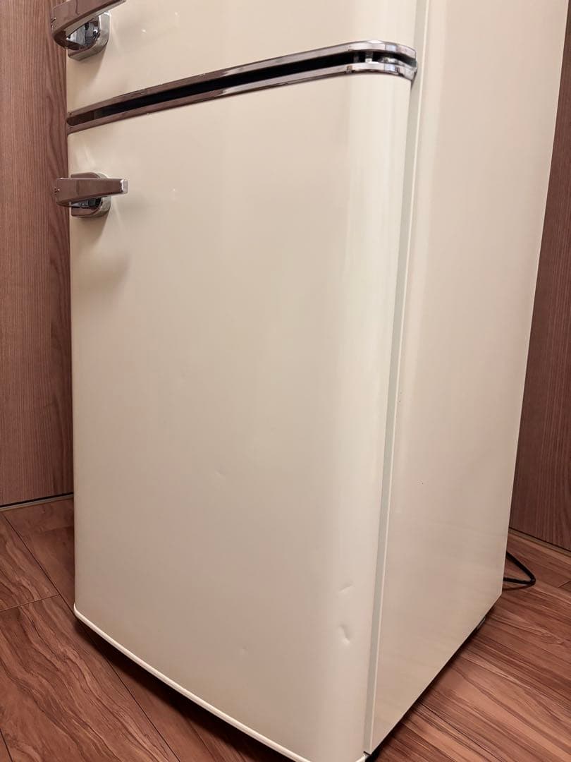 冷蔵庫 レトロ 冷凍冷蔵庫 130L オフホワイト
