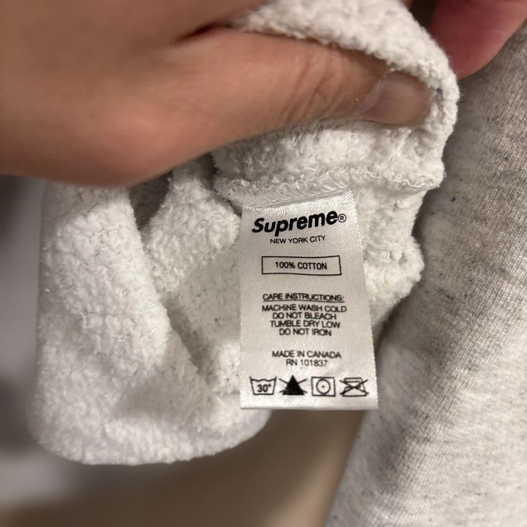 Supreme グレー クルーネックスウェット　small Box logo