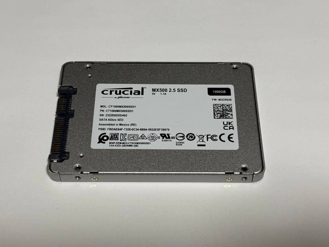 内蔵型SSD Crucial MX500 CT1000MX500SSD1 1TB