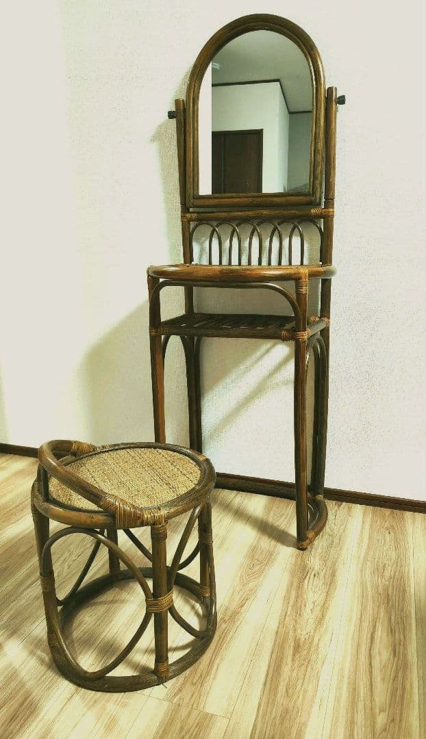 アンティーク家具　ラタン　チェア＆ドレッサー　　☆送料込み☆