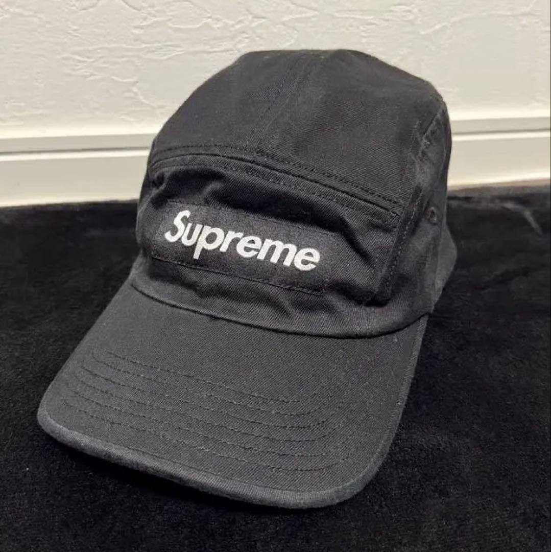 Supreme washed chino twill camp cap ブラック