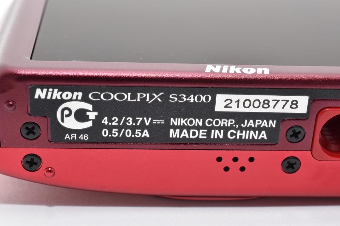 NIKON Coolpix S3400コンパクトデジタルカメラ　レッド#031