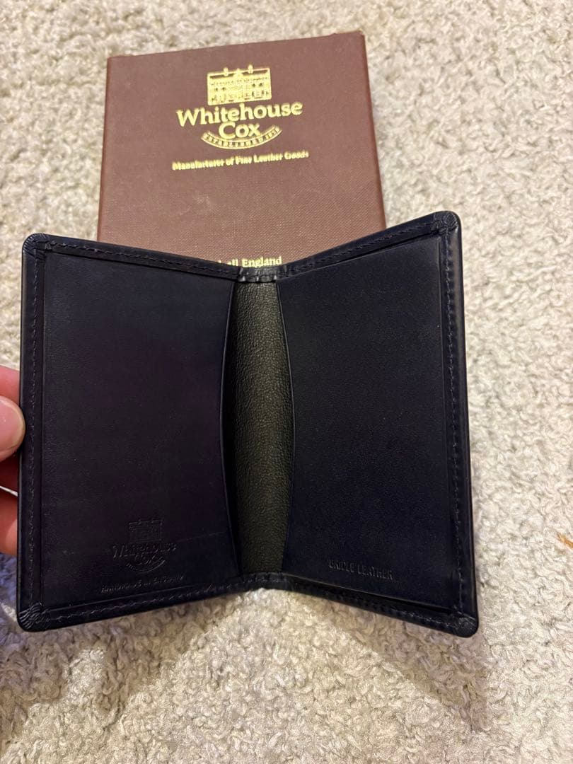 【新品】Whitehouse Cox ネイビー レザー 名刺入れ
